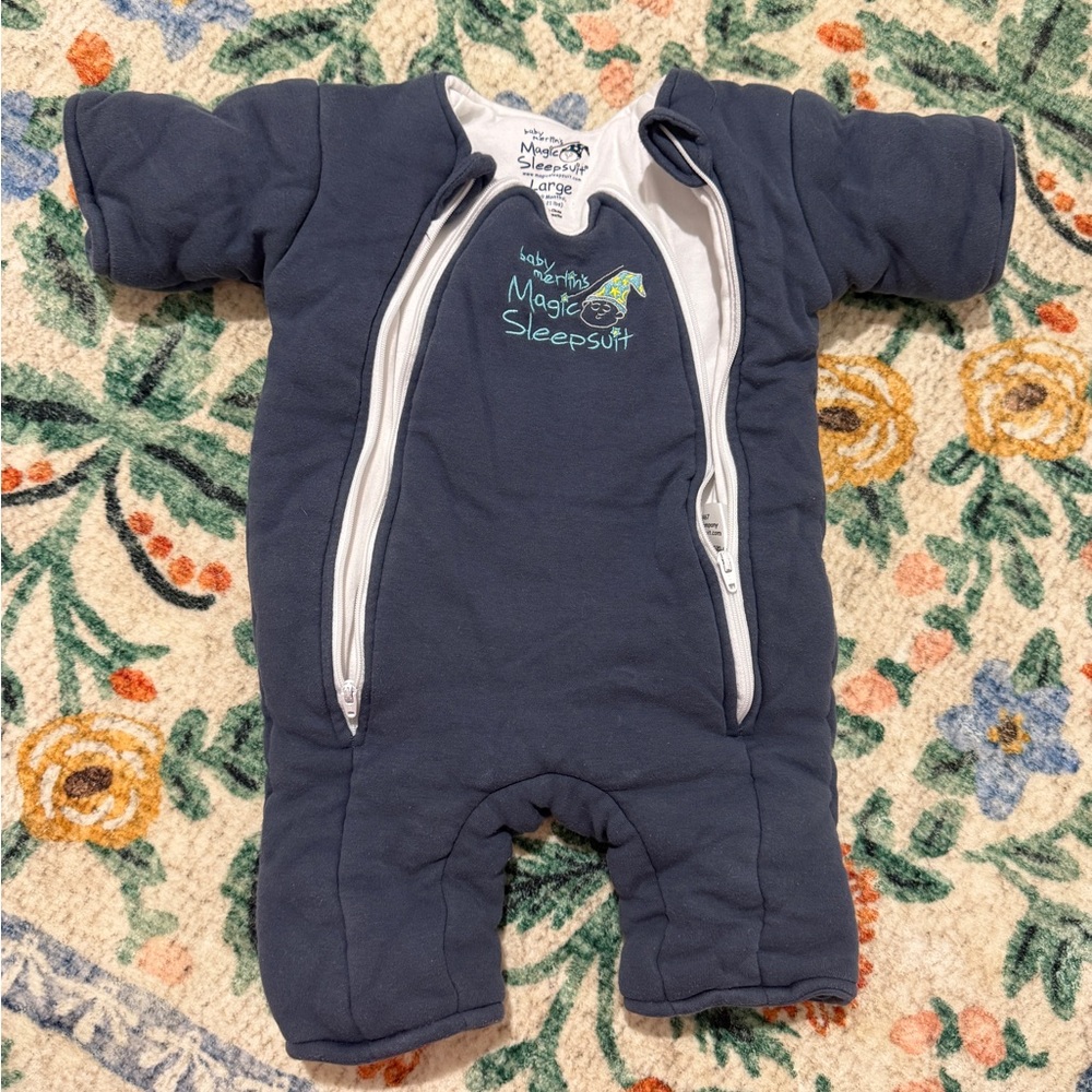 Baby Merlin's Magic Sleepsuit - Navy Blue